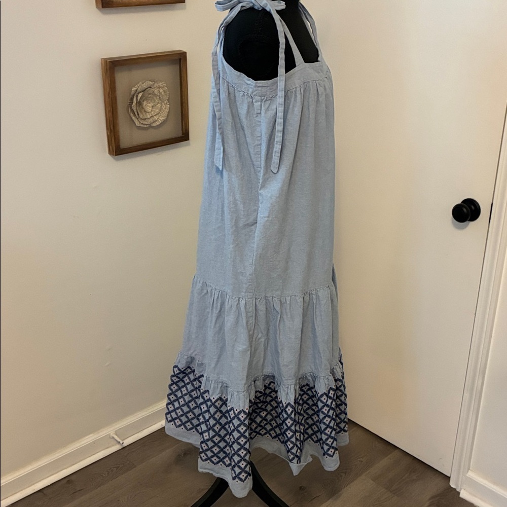 Rebecca Minkoff Lucy Embroidered-Hem Midi Dress - Large - Picture 7 of 9
